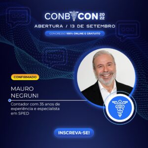 Folder de divulgação do evento CONBCON 2022 com Mauro Negruni